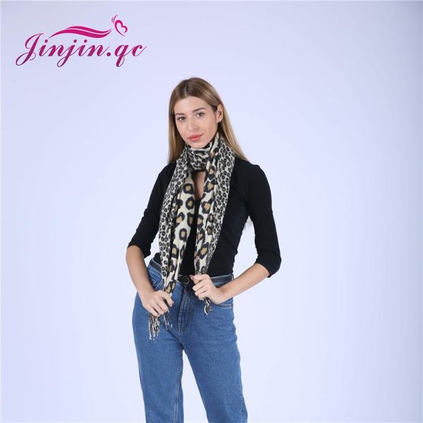 

scarves jinjin.qc women scarf leopard print and shawls cashmere pashmina acrylic capes echarpe foulard femme hijab bandana, Blue;gray