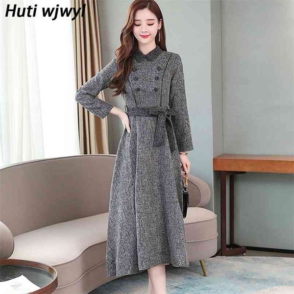 

winter knitted thicken warm vintage solid midi dress autumn plus size gray bodycon maxi elegant women party vestidos 210528, Black;gray