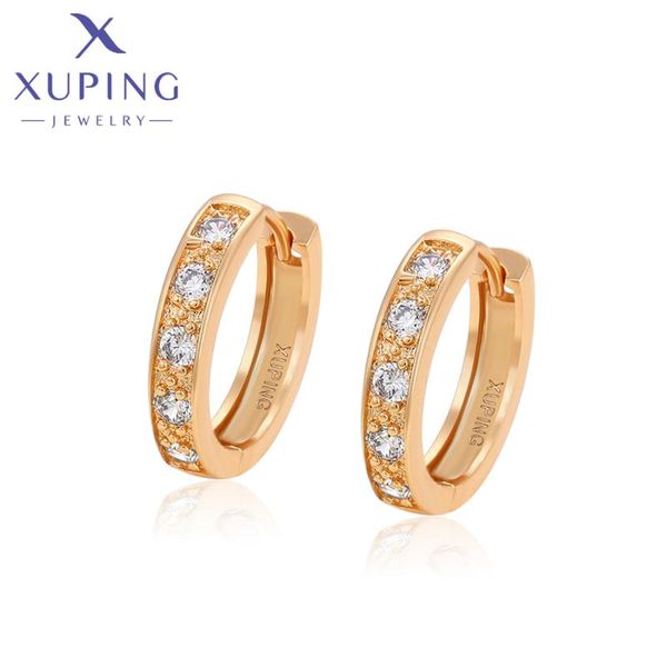 

hoop & huggie xuping jewelry arrival fashion simple style earrings for women gift a00823432, Golden;silver
