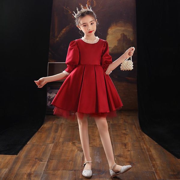 

girl's dresses children's girls' red foreign princess dress, Red;yellow