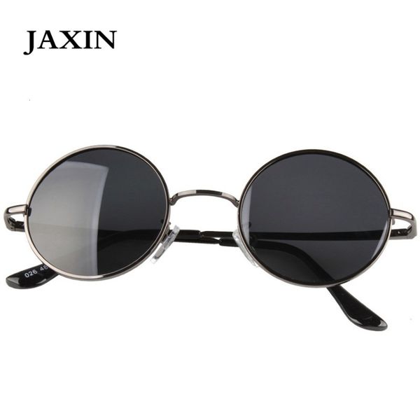

jaxin retro polarized round men black classic sunglasses women make design travel metal frame uv400 glasses