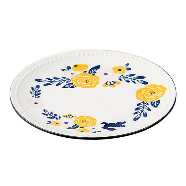 

dishes & plates 8.5 inch creative ceramic steak plate flower pattern dish dessert