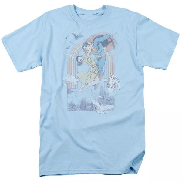 

Superman Rainbow Love T-Shirt DC Comics Sizes S-3X NEW, White;black