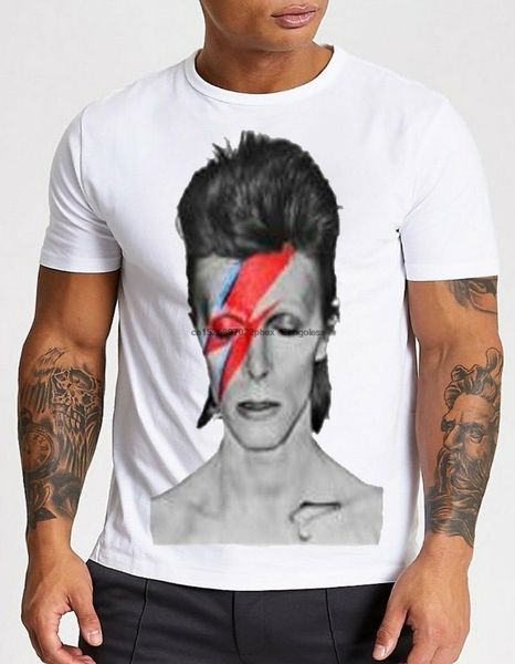 

men's t-shirts david bowie t shirt poster on men - 100% cotton, White;black