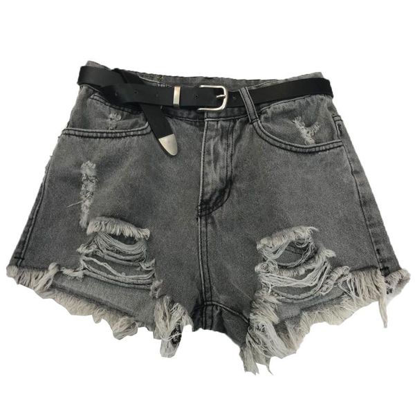 

women's shorts 2021 summer woman garment young lady fashion short women hole ed'ge black high street casual denim, White;black