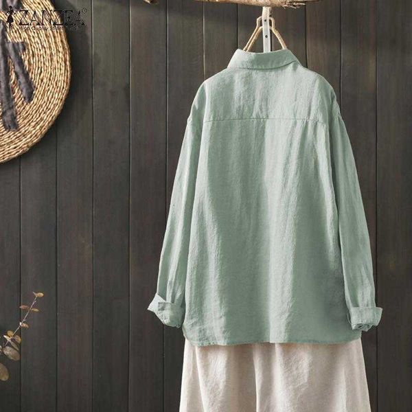 

women's blouses & shirts blouses women vintage embroidery spring loose button up casual ladies solid long sleeve lapel tunic oversiz xw, White