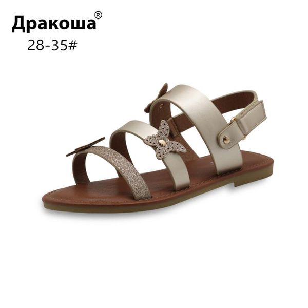 

sandals apakowa eur 28-35 summer elegant girls with butterfly for beach wedding children's open toe footwear shoes arrival, Black;red
