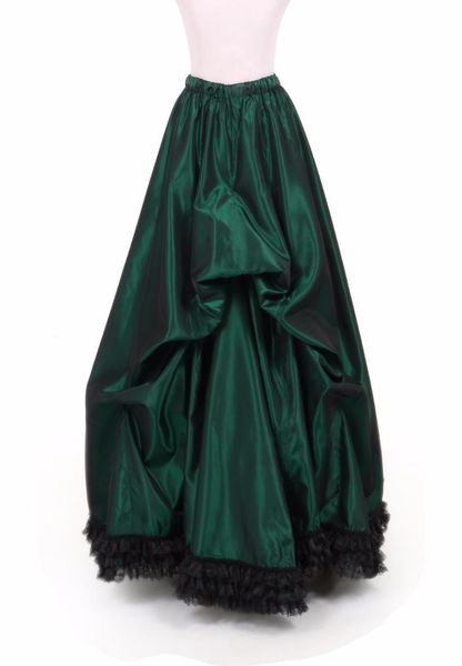 

skirts victorian wedding skirt green taffeta bustle, Black