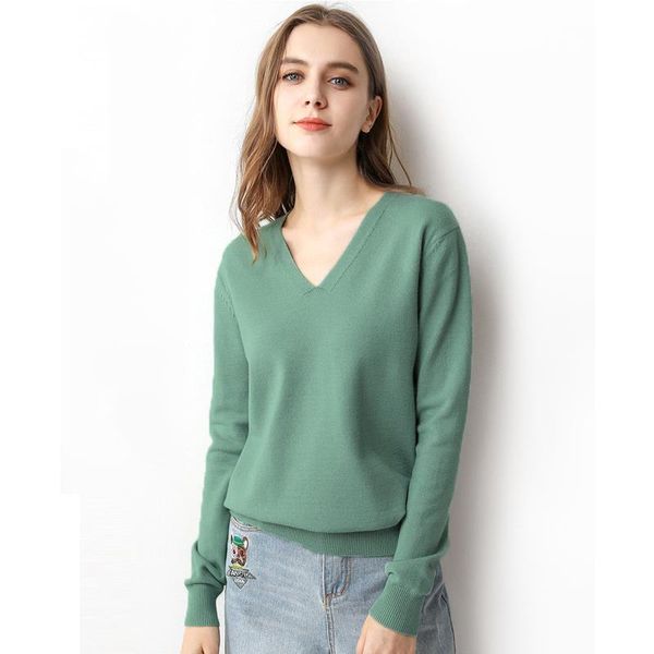 

plus size solid pullovers autumn womens sweaters knitted long basic v neck jumper sleeve casual pull sueter feminino, White;black