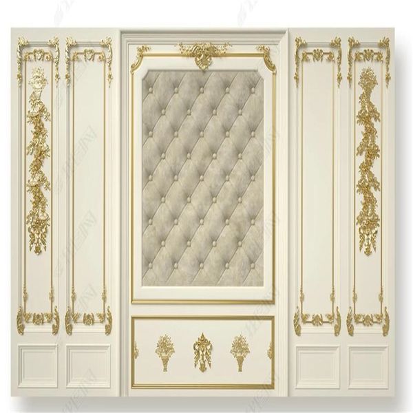 

wallpapers luxury european palace golden carved 3d soft package background wall