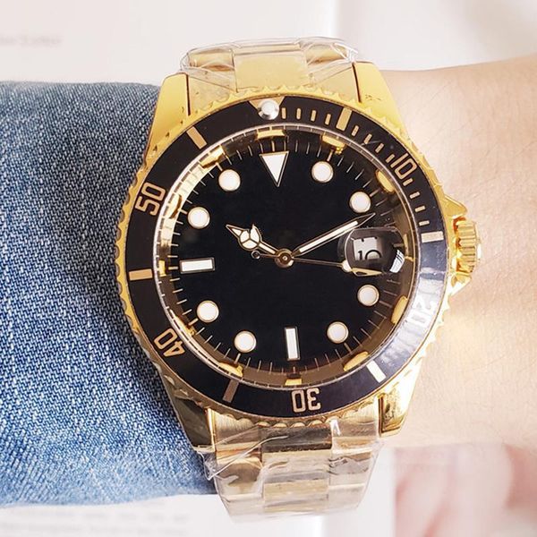 

wristwatches men's watches luxury sapphire glass men automatic mechanical watch luminous 904l stainless steel waterproof golden for m, Slivery;brown