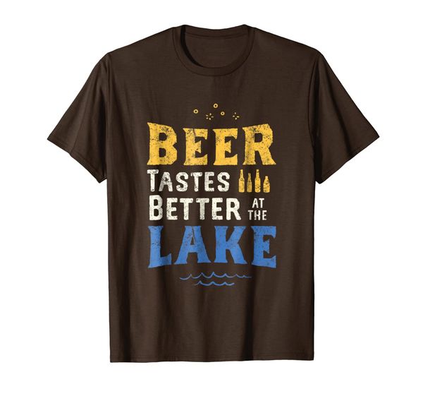 

lake drinking shirt beer tastes better at the lake life gift, White;black