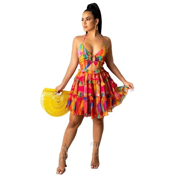 

women dresses summer vestido de mujer sweet girl holiday outfits sleeveless deep v neck a-line beach casual dress 210525, Black;gray