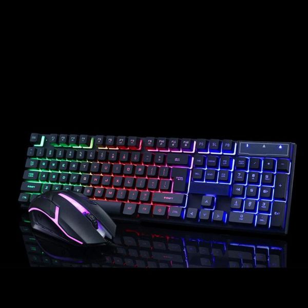 

mechanical mouse keyboard set colorful backlight mice 75g dv5v&lt;200ma 104 keys usb 470g 60 dirt 10g combos