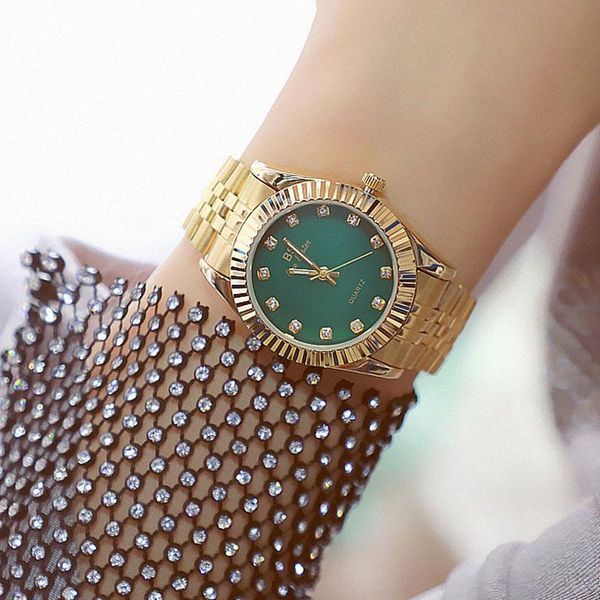 

wristwatches luxury women's watch 2021 bs classic quartz rhinestone elegant waterproof ladies business clock relojes para mujer, Slivery;brown