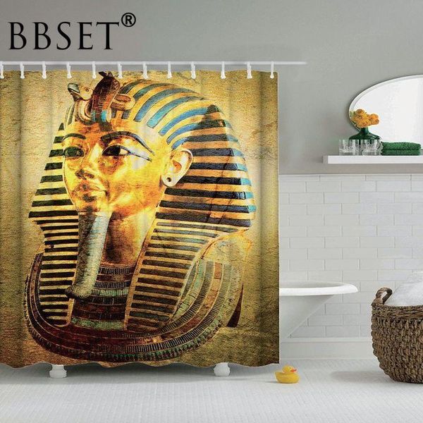 

retro shower curtain mysterious ancient egyptian sphinx pattern waterproof multi-size douchegordijn bathroom decor with hooks curtains