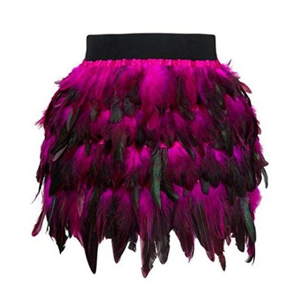 

skirts ropalia rainbow feathers mini womens winter high waist pleated skirt female bandage tweed bodycon 2021, Black