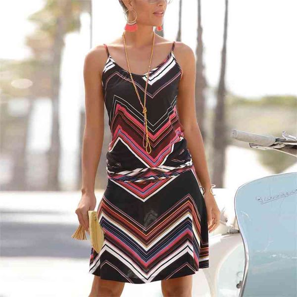 

casual womens sleeveless printed o-neck bodycon party mini camis dresses summer beach dress vestidos, Black;gray