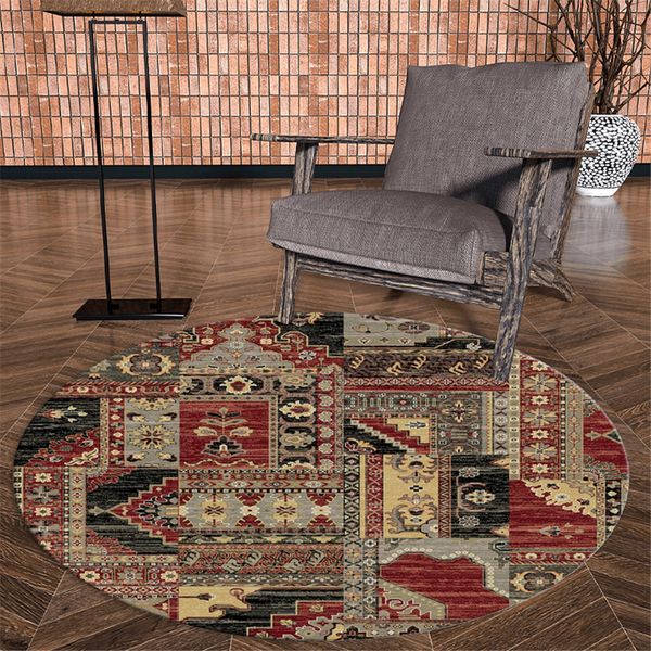 

persian style retro round carpets for living room ethnic printed bedroom carpet classical home decoration bedside mat
