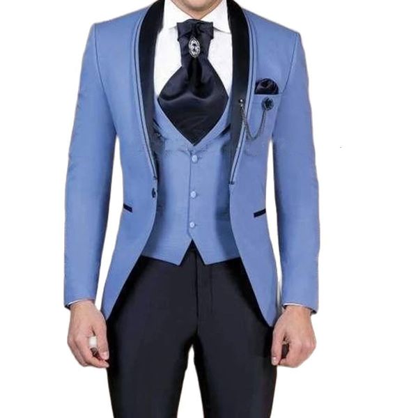 

men's suits & blazers nice button godfather shawl groom lapel tux male wedding suits/prom man blazer (jacket + pants tie vest), White;black