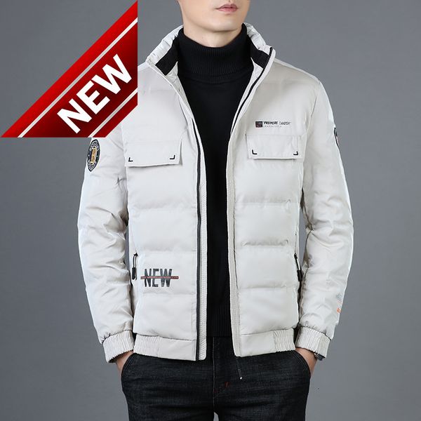 

new winter men's warm down jacket thick for men 90% white duck youth slim, Black