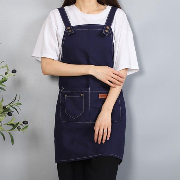 

aprons anti-dirty canvas denim wear-resistant custom apron printing logo floral barber baking kitchen cooking cleaning overalls