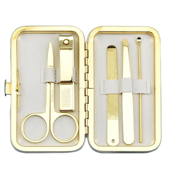 

nail art kits 1 set clippers scissor tweezers ear pick with storage case