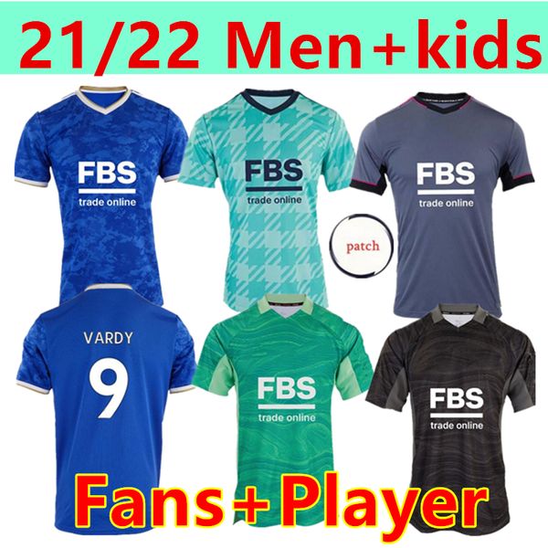 

21 22 leicester soccer jerseys 2021 2022 city vardy maddison tielemans ndidi camiseta de fÃºtbol player men kids fans+player version maillot, Black;yellow