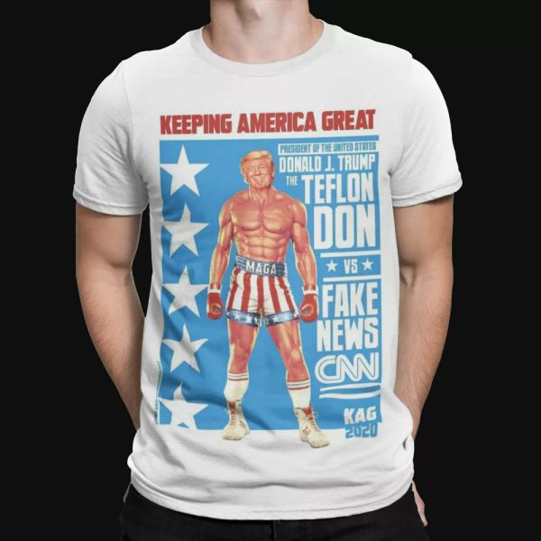 

trump t-shirt the greatest teflon don retro heavy weight champion tee, White;black