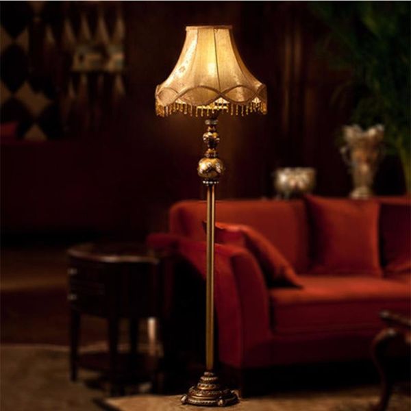 

floor lamps resin fabric lampshade iron led bulb lamp e27 110v-220v european style living room bedroom modern