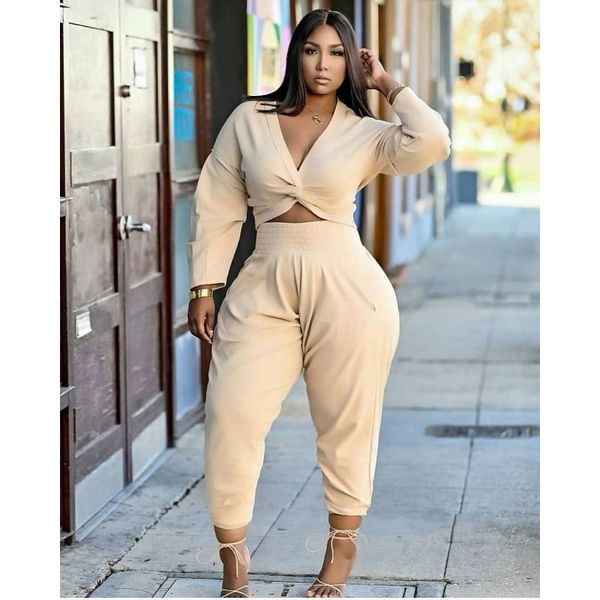 

women's fashion printed solid color large size loose suit, White