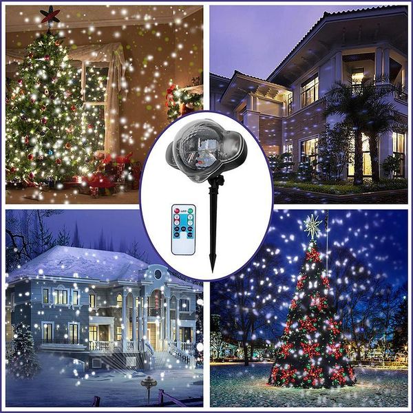 

led stage light waterproof snowflakes projector lamp xmas decoration lighting indoor outdoor party snow scene garden lawn lamps