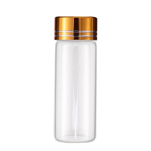 

storage bottles & jars 12pcs gold plating lid glass sealing transparent empty packaging holders