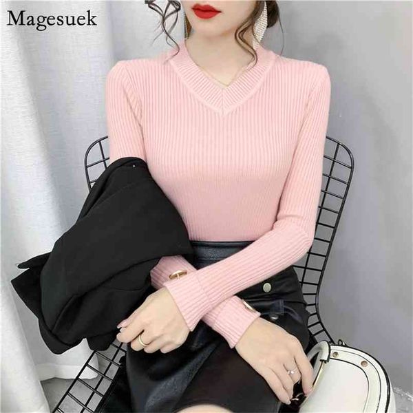 

autumn pullover women oversized sweater loose v-neck knitted woman long sleeve winter jumper 11495 210512, White;black