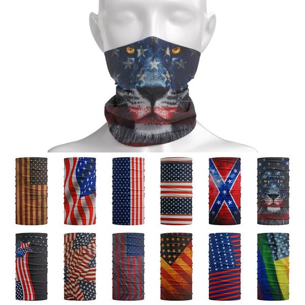 

scarves breathable thin classic american stars stripes flag bandana set upf 20+ pride half face mask hiking men women headband, Blue;gray
