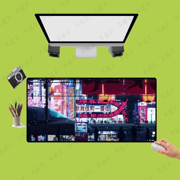

mouse pads & wrist rests xgz kabukicho pad oversized game rubber non-slip locking edge computer desk keyboard size can be selected