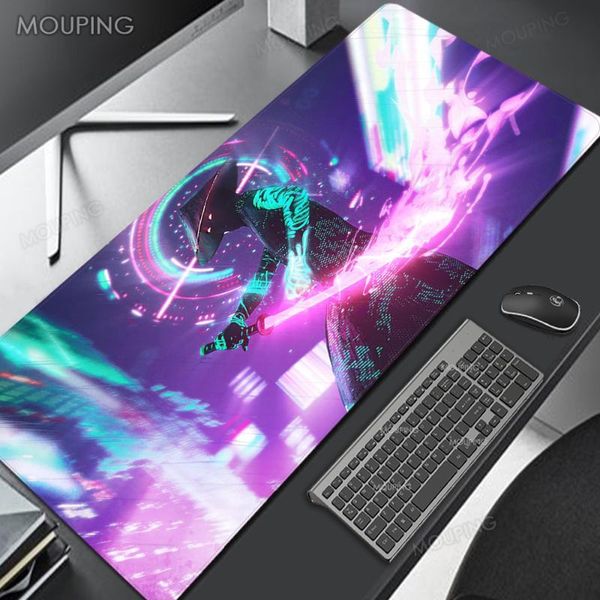 

mouse pads & wrist rests samurai pad rgb anime katana computer table mat mousepad xl play mats office carpet gaming room accessories big mau