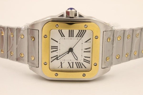 

wristwatches r men watch santo wssa0018 automatic mechanical white dial sapphire glass stainless steel strap luxury, Slivery;brown