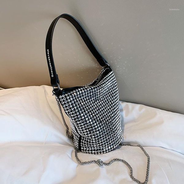 

evening bags swdf high-quality diamond-studded bucket for women 2021 single chain shoulder casual handbag sac a main1