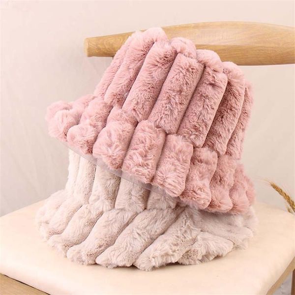 

wide brim hats winter imitation fur hat warm bucket faux women's basin outdoor panama fisherman lady for women, Blue;gray