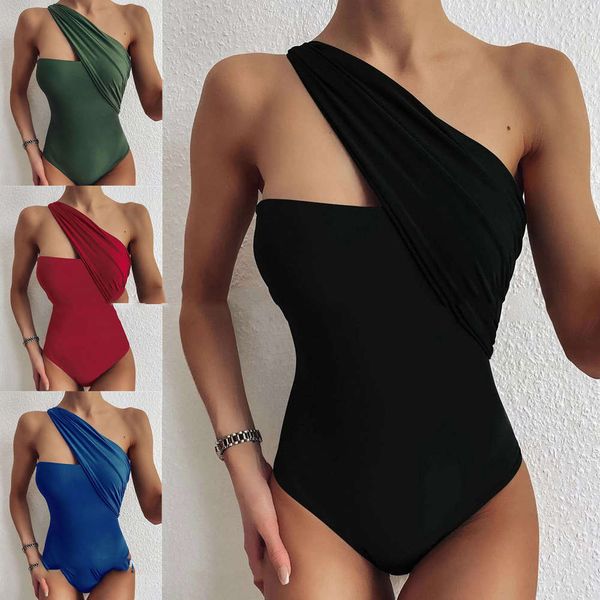 

exclusive swimsuit 2020 shoulder one piece bikini, White;black