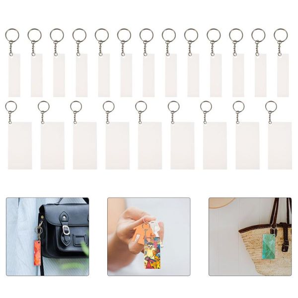 

keychains 120pcs diy set two types square boards acrylic keychain supplies, Silver