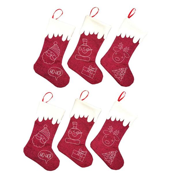 

christmas decorations 6pcs stocking xmas decor socks gift bag holiday party ornament