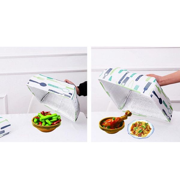

kitchen storage & organization foldable food covers keep warm aluminum foil cover dishes insulation utilidades table accessories tools