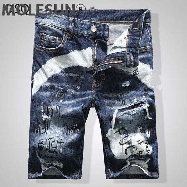 

men's jeans summer style brand mens shorts luxury men denim trousers zipper patchwork slim blue hole for 7920