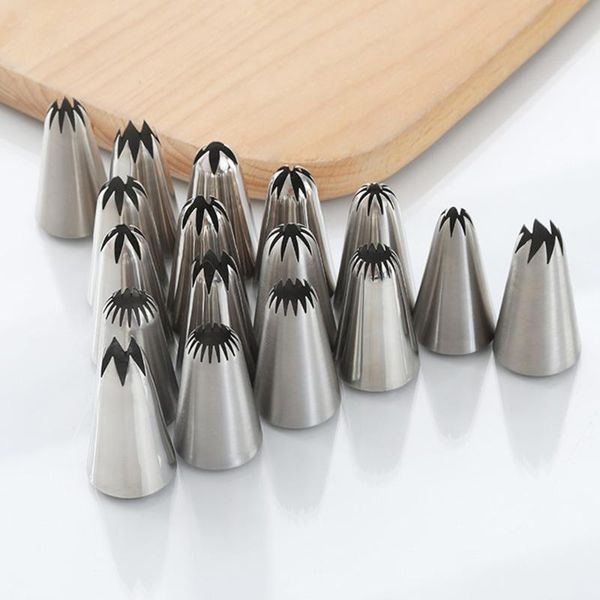 

10pcsbig size russian pastry icing piping nozzles stainless steel decorating tip cake cupcake decorator rose accessories kitchen baking & to