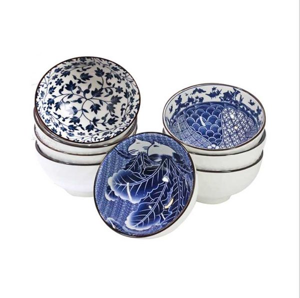 

6pcs/4pcs chinese style bowl classical ceramic blue and white kitchen rice big ramen soup set bowls