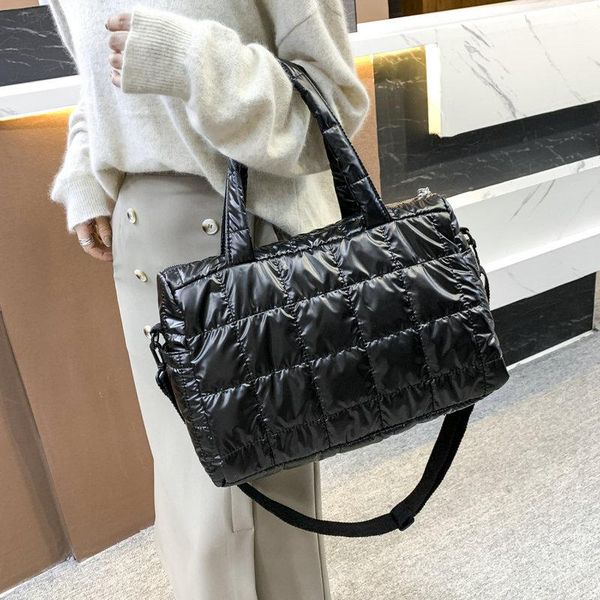 

evening bags casual nylon quilted big shoulder bag female designer totes 2021 winter large capacity crossbody for women handbag