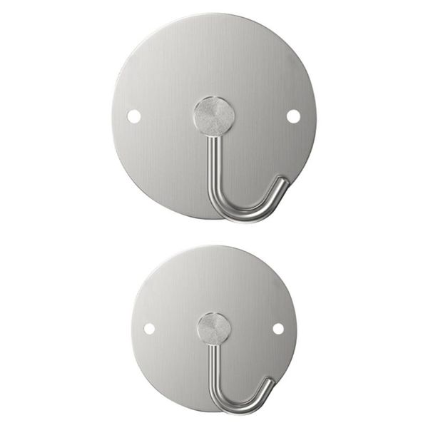 

2pcs durable punch hook stainless steel bathroom kitchen door hooks & rails