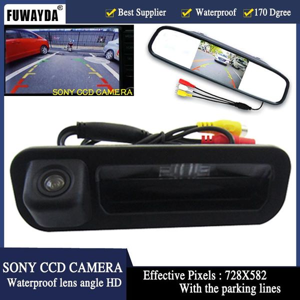 

car rear view cameras& parking sensors fuwayda hd 4.3 inch mirror monitor dvd display camera for sony trunk handle focus mondeo kuga